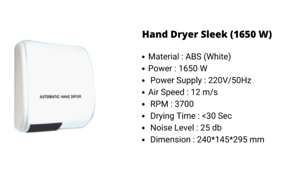 Hand Dryer Sleek (1650 W)